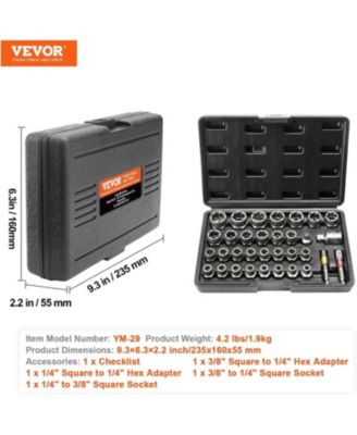 Bolt Extractor Set, 29-Piece Bolt And Nut Remover Set, 6mm To 10mm, , CR-MO Steel Extraction Socket Set With Storage Case