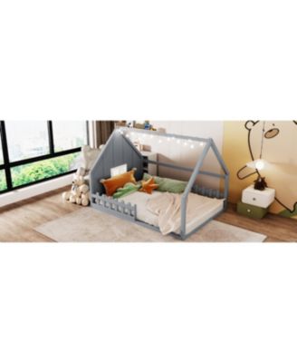 Full Size Wood House Bed Window Fence