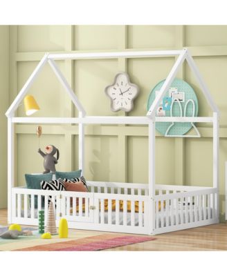 Wood House Bed Fence Door