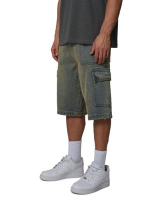 Plus Size Cargo Denim Shorts