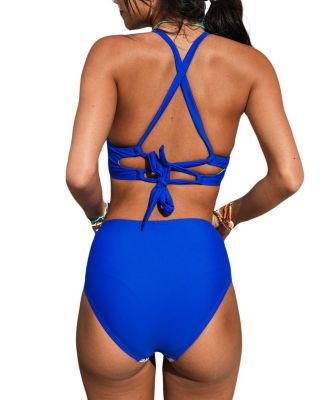 Women's Halter Embroidered Bikini Set 