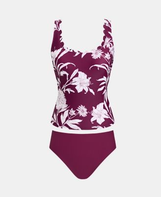 Women's V-Neck Adjustable Straps Tankini Set