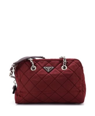 Medium Chain Shoulder Bag Quilted Tessuto