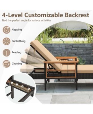 Patio Reclining Lounge Chair with 4-Position Adjustable Backrest