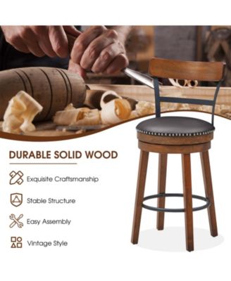 Set of 2 Swivel Counter Height Bar Stools