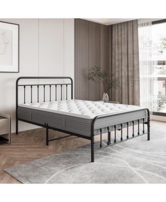Full Size Metal Platform Bed Frame with Premium Steel Slat Support and Ample Under-Bed Storage, No Box Spring Needed for Bedroom