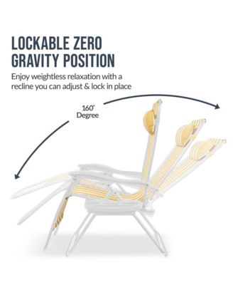 Set of 2 Extra Wide Zero Gravity Lounge Chair Recliners w/ Cup Holder