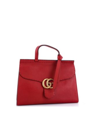 Medium GG Marmont Top Handle Bag Leather