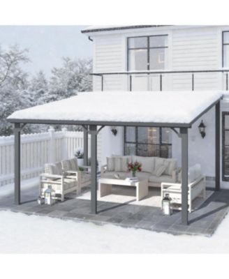14' x 12' Hardtop Gazebo Outdoor Pergola Lean to Metal Pergolas