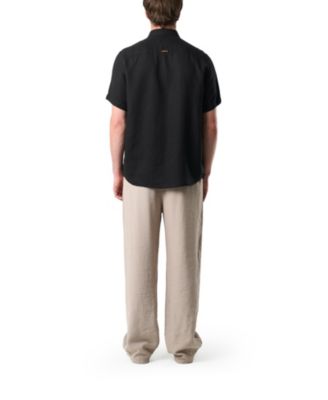 Men's Short-Sleeve Linen Shirt with VZ Embroidery.