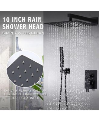 10-Inch Ceiling Mount Rainfall Shower System, All-Metal Rain Showerhead with Handheld Sprayer