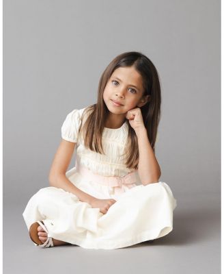 Toddler Girls Organic Puff Sleeve Tiered Party Dress