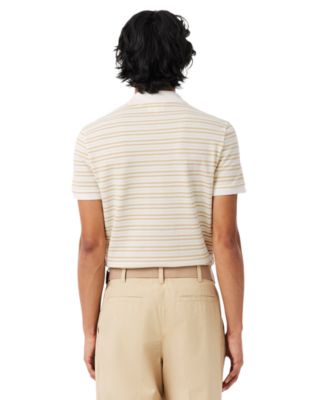 Men's Classic Fit Striped Pique Polo Shirt