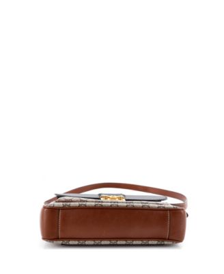 Small Padlock Front Pocket Flap Shoulder Bag GG Coated Canvas and Leather