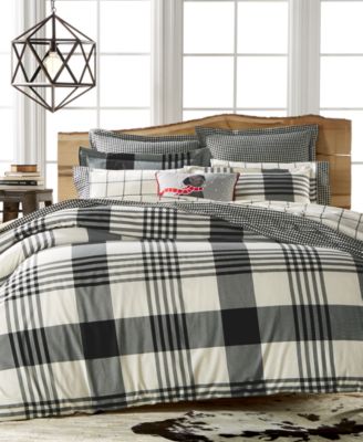 Martha Stewart Collection - Montana Plaid Onyx Flannel King Duvet