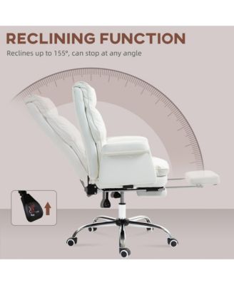 Executive PU Leather Office Chair with Footrest and Recline