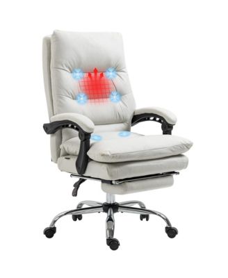 Microfiber Executive Massage Office Chair with Heated Recline and Footrest