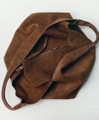 Women's Seam Detail Suede Shoulder Bag
