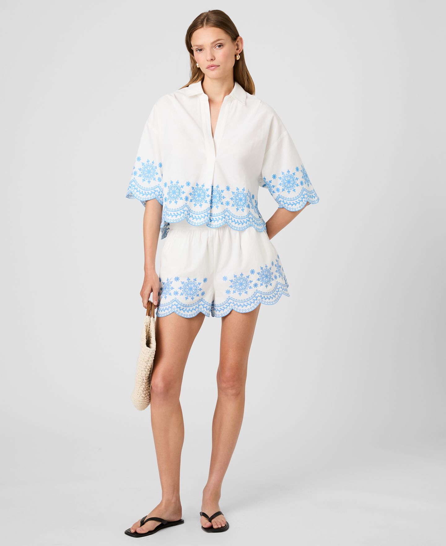 Женские шорты French Connection Cotton Pull-On, цвет: Синий — фото 2