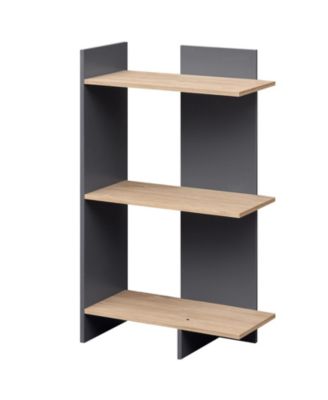 3 Tier Wood Bookcase with Anti Tip Safety Kit Storage Shelf