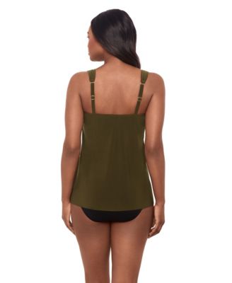 DD Cup Razzle Dazzle Underwire Asymmetrical Tankini Top