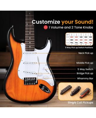 39.2 Full-Size 6-String Electric Guitar Kit with 5W Amplifier and Accessories PEGKT400NB - High Gloss