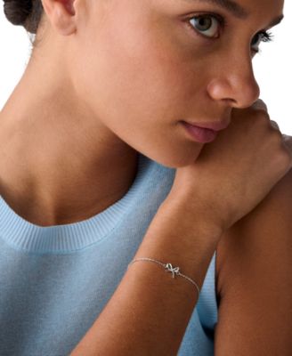 Gold Plated Girlie Pearlie Mini Bow Bracelet