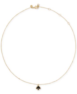 Gold-Tone Brass Spade Enamel Mini Pendant Necklace