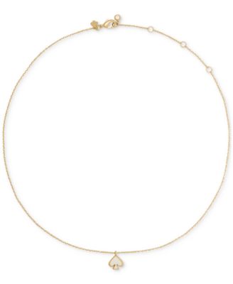 Gold-Tone Brass Spade Enamel Mini Pendant Necklace