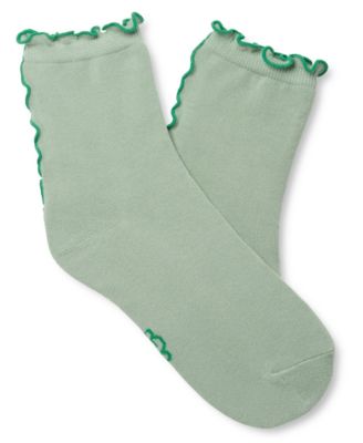 UGG Women's Karsyn Lettuce Edge Quarter Logo Socks