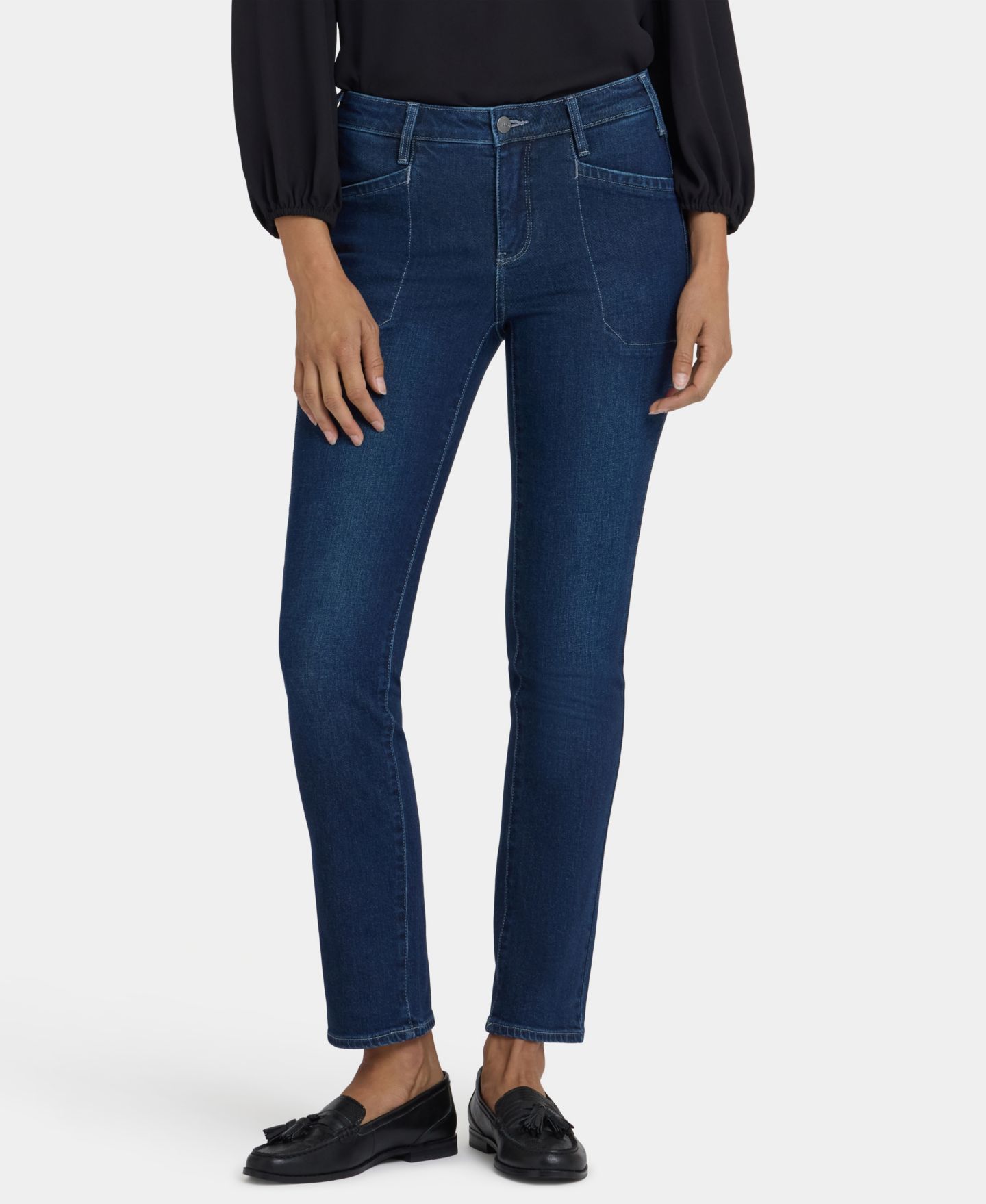 Женские джинсы NYDJ Petite Sheri Slim with Welt Utility Pockets, цвет: Чернильный — фото 2