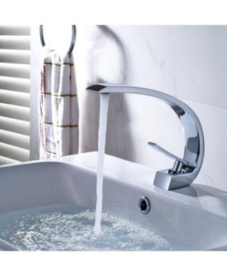 Chrome Bathroom Faucet,Faucet for Bathroom Sink, Single Hole Bathroom Faucet Modern Single Handle Vanity Basin Faucet