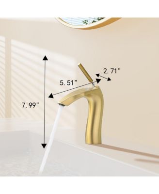 Brushed Gold Single Handle Lavatory Basin Sink Faucet