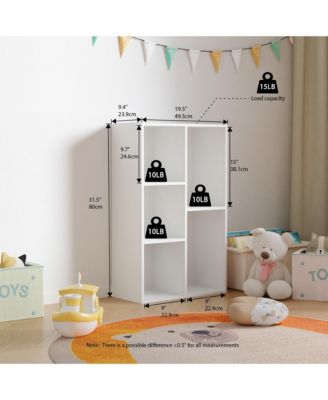 5 Cube Storage Bookshelf Kids Toy Organizer Horizontal Vertical, White