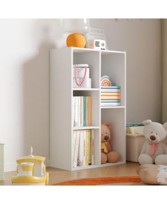 5 Cube Storage Bookshelf Kids Toy Organizer Horizontal Vertical, White