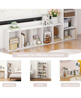 5 Cube Decorative Open Bookshelf Kids Toy Storage Organizer Horizontal Vertical, White