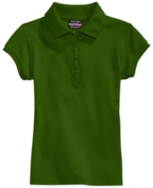 Nautica Little Girls Ruffle-Trim Polo Shirt