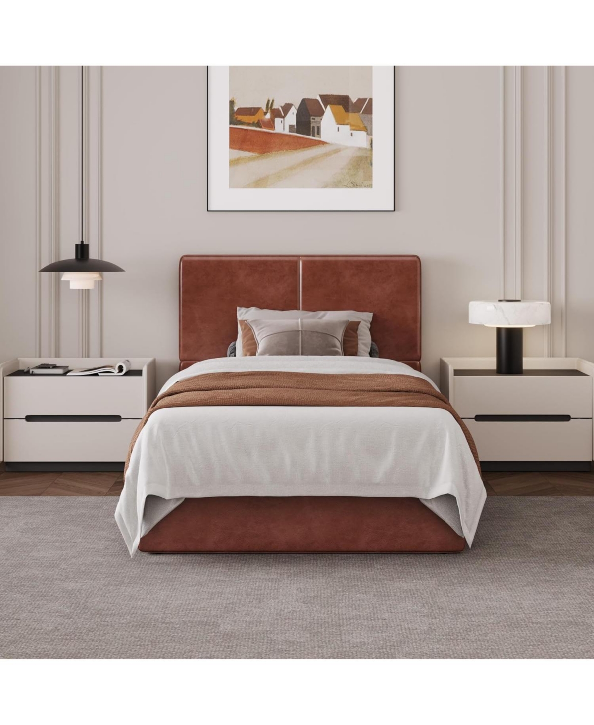 gaomon Upholstered Bed, Soft and Cozy Bed Frame, Modern Design, No Box Spring Needed for Bedroom