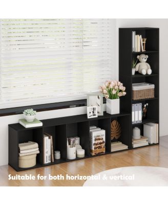 HOMLUX 5 Cube Decorative Open Bookshelf Kids Toy Storage Organizer Horizontal Vertical, Black