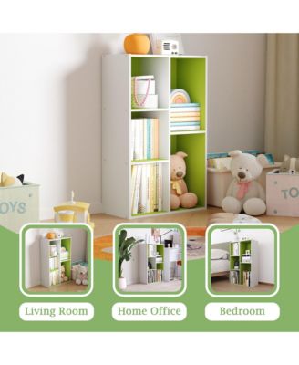 5 Cube Storage Bookshelf Kids Toy Organizer Horizontal Vertical, Green