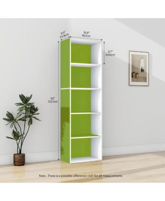 5 Cube Decorative Open Bookshelf Kids Toy Storage Organizer Horizontal Vertical, Green
