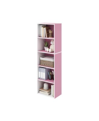 5 Cube Decorative Open Bookshelf Kids Toy Storage Organizer Horizontal Vertical, Pink