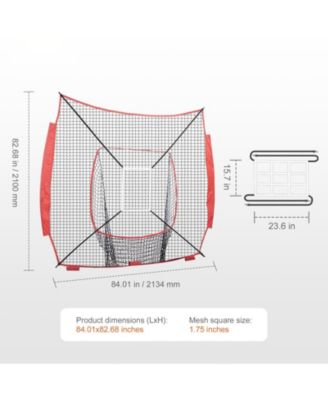 7 x 7 Ft Baseball Softball Practice Net with Strike Zone
