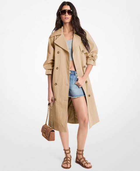 Женские куртки Michael Kors Collared Neck Oversize Belted Trench Coat