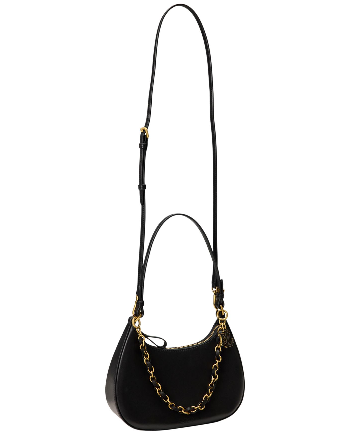 Женская сумка Lauren Ralph Lauren Marcy Medium Leather Shoulder, цвет: Чёрный — фото 3