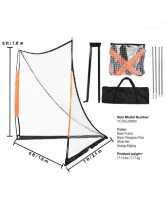 6 x 6 Ft Portable Lacrosse Goal with Fiberglass Frame and Carry Bag