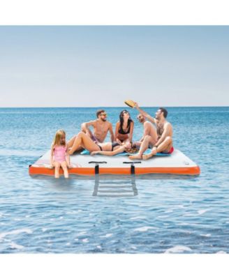 Inflatable Floating Dock Platform with Non-Slip Surface and Ladder