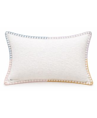 Backyard Garden Floral Embroidered Lumbar Decorative Pillow, 14" x 20"