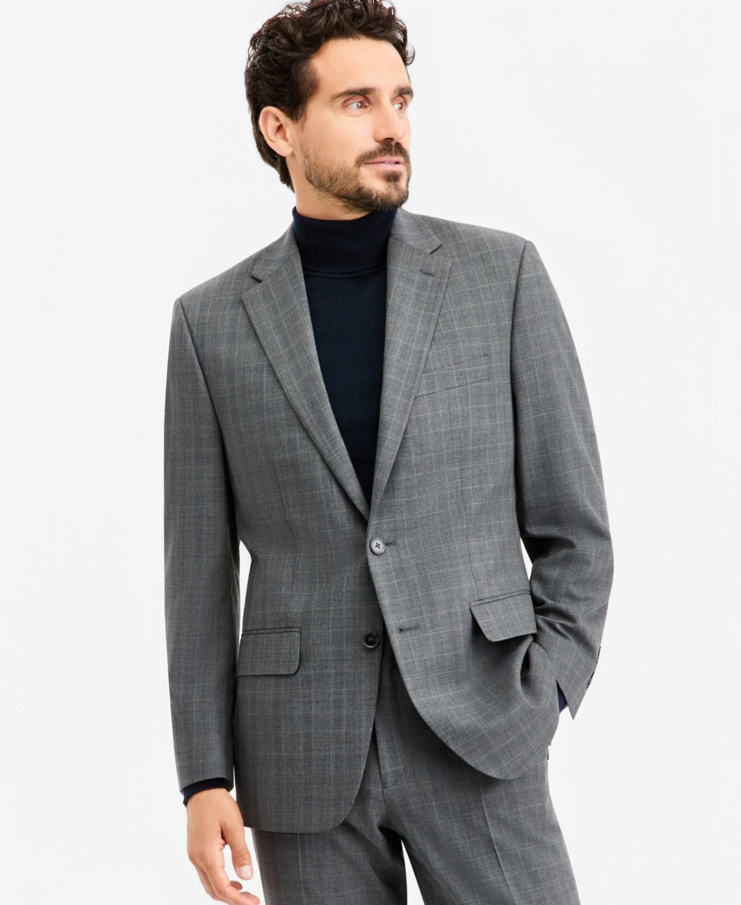 Мужские комплекты Tallia Classic-Fit Gray & Blue Check Suit Separates, цвет: Серый / Синий — фото 2