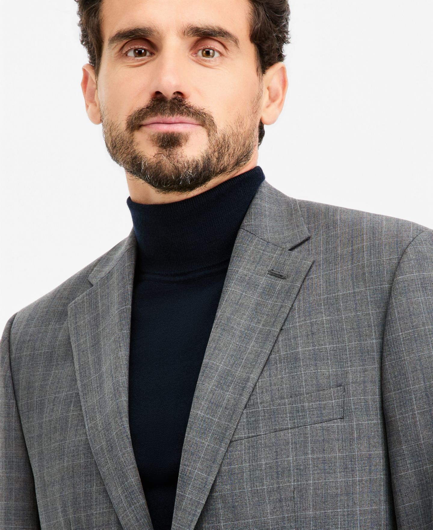 Мужская куртка Tallia Classic-Fit Gray & Blue Check Suit Separate, цвет: Серый / Синий — фото 3
